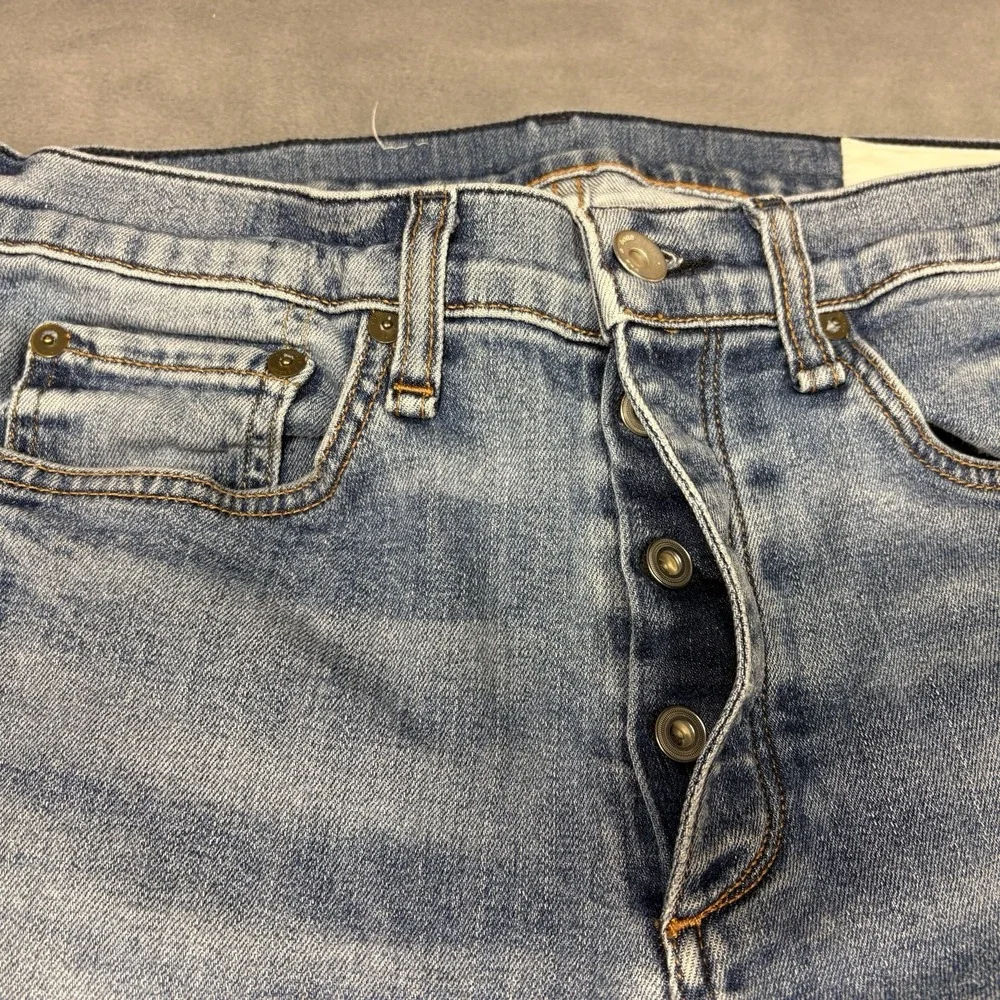 rag & bone Fit 2 Slim Jeans Mens Size 32 Light Wash Button Fly Stretch Denim